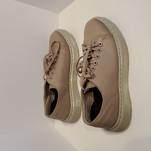 Dr. Martens Dante Leather Sneakers In Taupe Size 7 - Picture 3 of 12